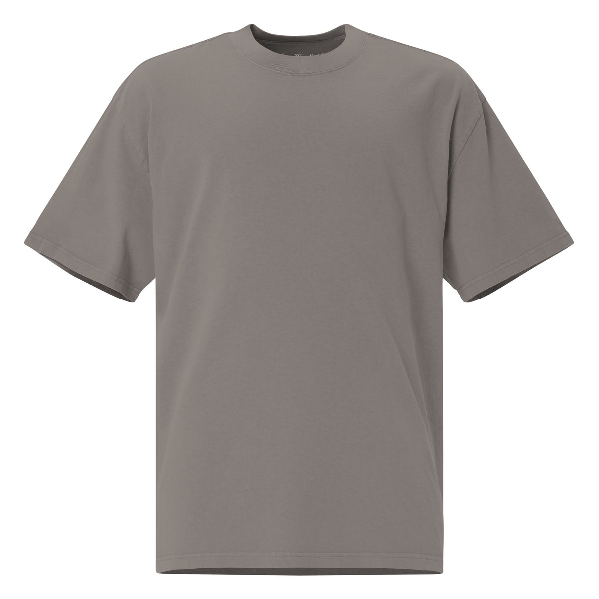 Front facing oversized fit graphic t-shirt in color faded grey, from What Was Said (Statement Apparel + More). 