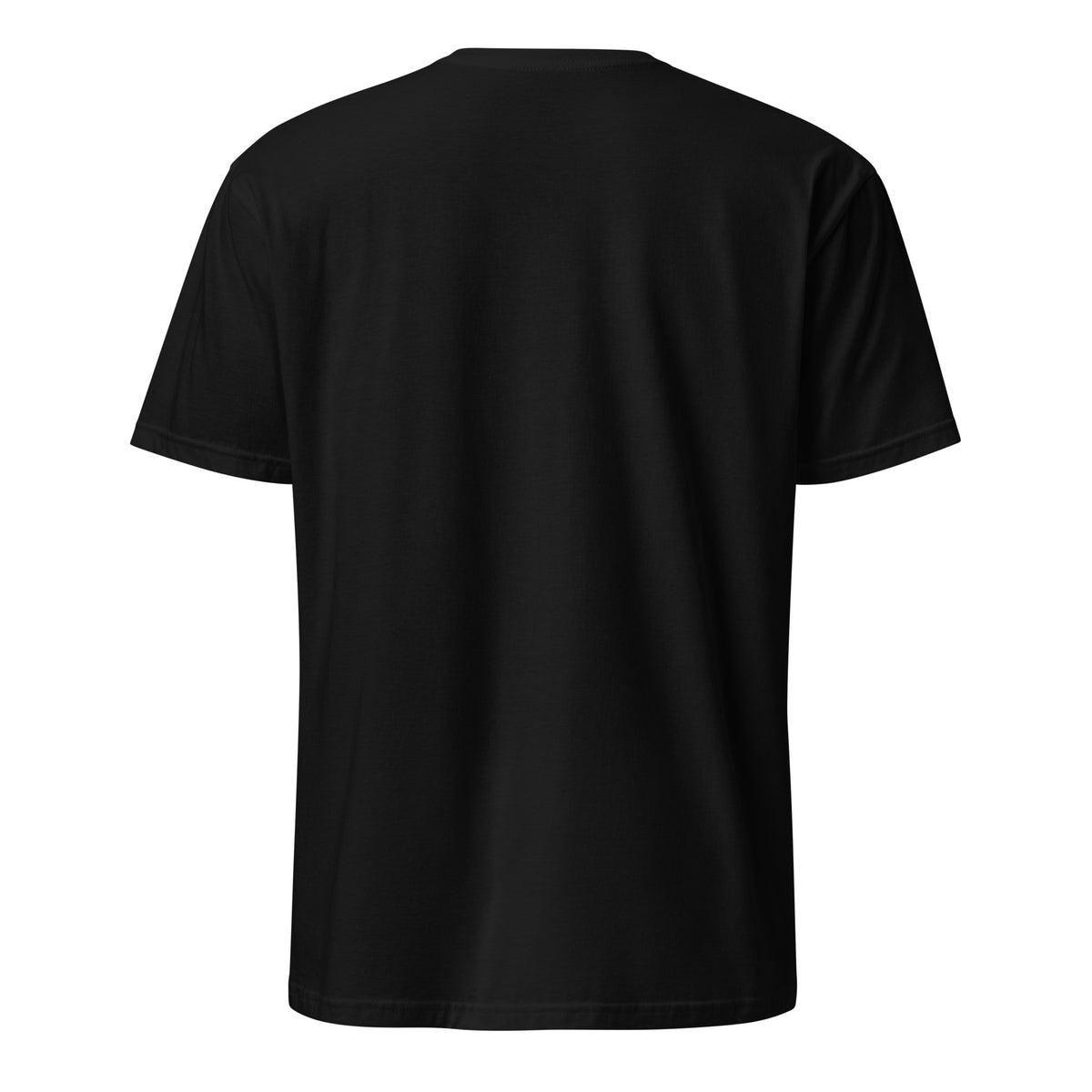 Back facing graphic T-shirt in color black, from What Was Said (Statement Apparel + More).